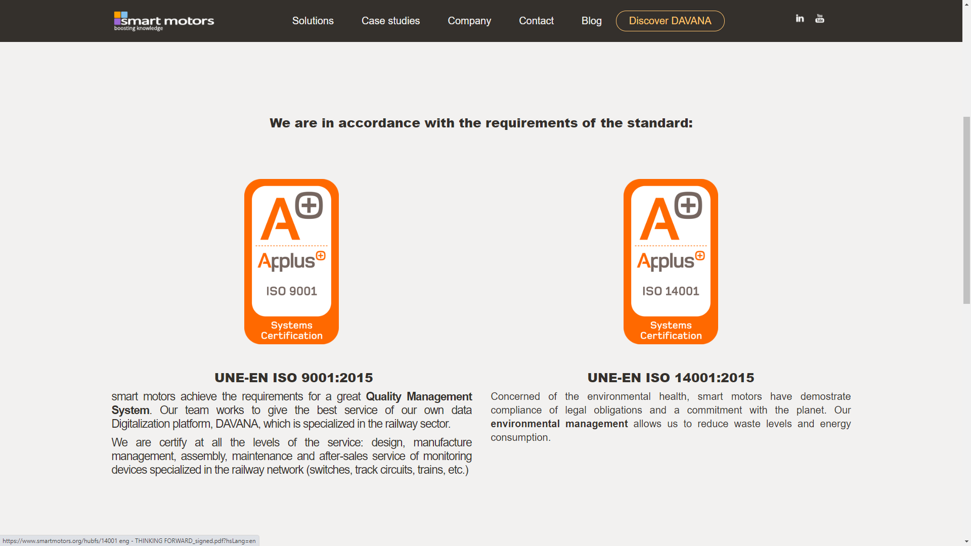 Certificaciones en smart motors 